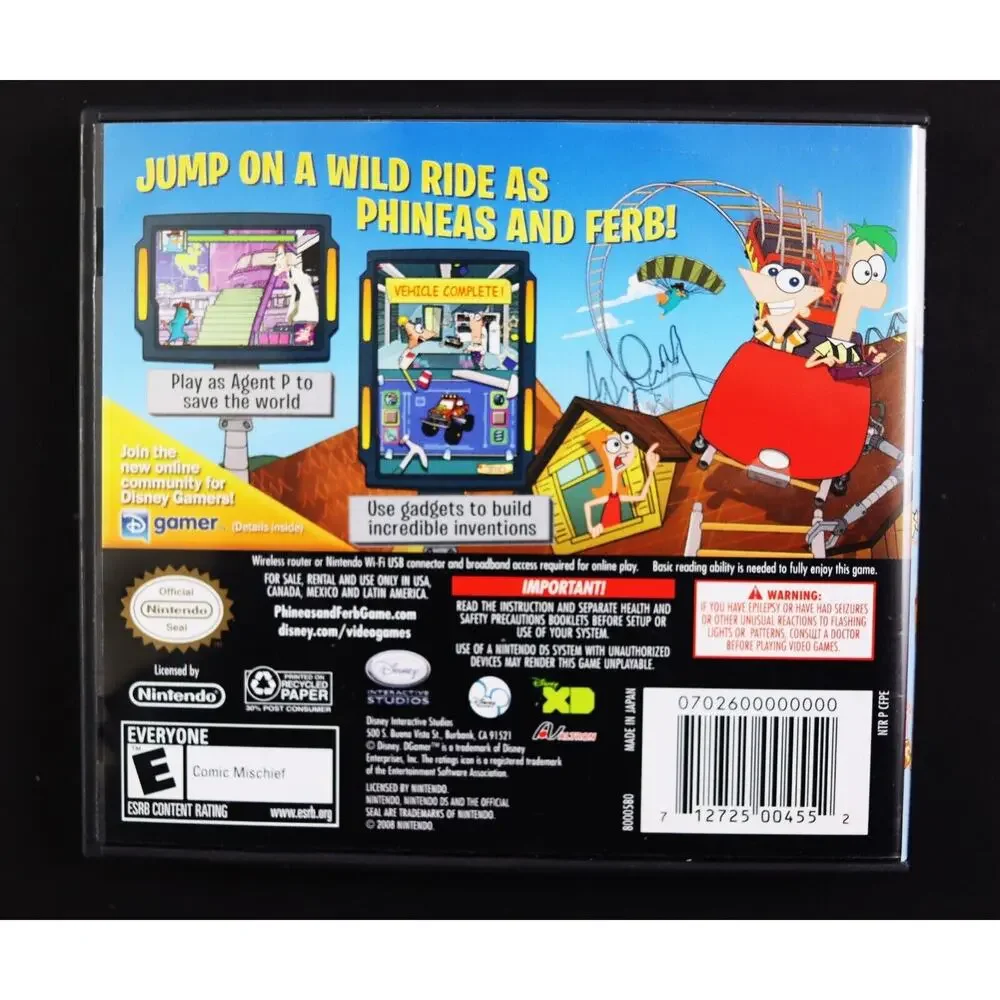 Phineas and Ferb Nintendo DS Complete CIB‎ With Manual